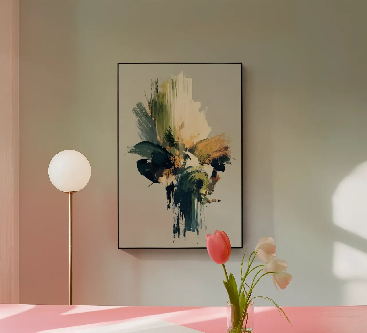 Olive Brush Mark acrylic glass by Mosaic Dialogue