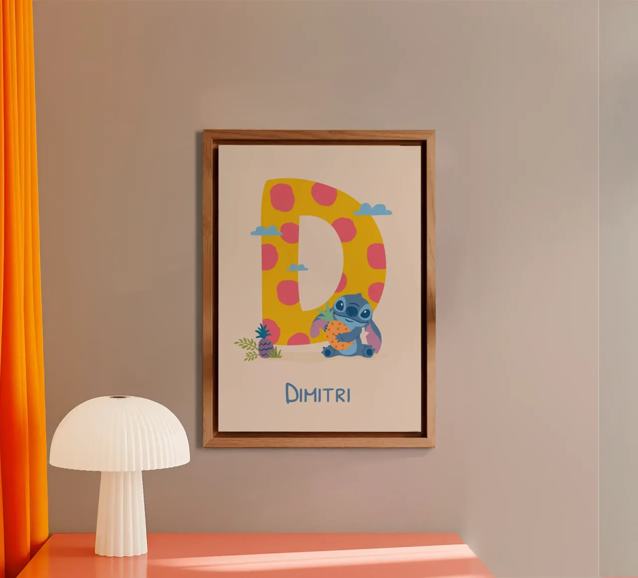 Stitch - Letter D with name alu-dibond by Stitch