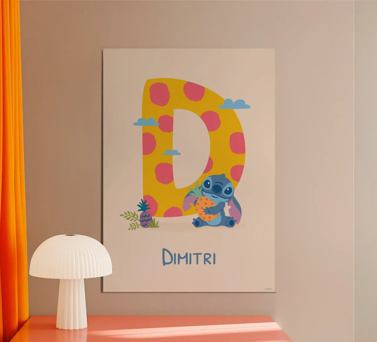 Stitch - Letter D with name alu-dibond by Stitch