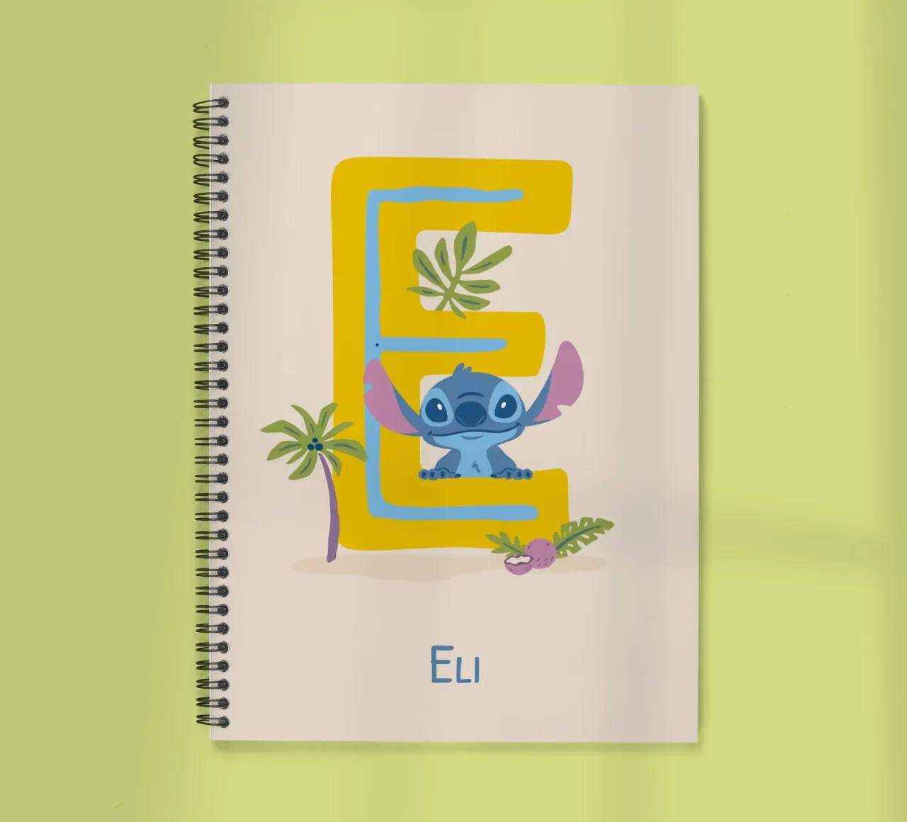 Stitch - Letter E with name spiral notebook by Stitch