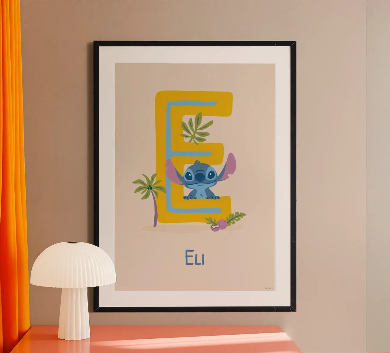 Stitch - Letter E with name Poster von Stitch