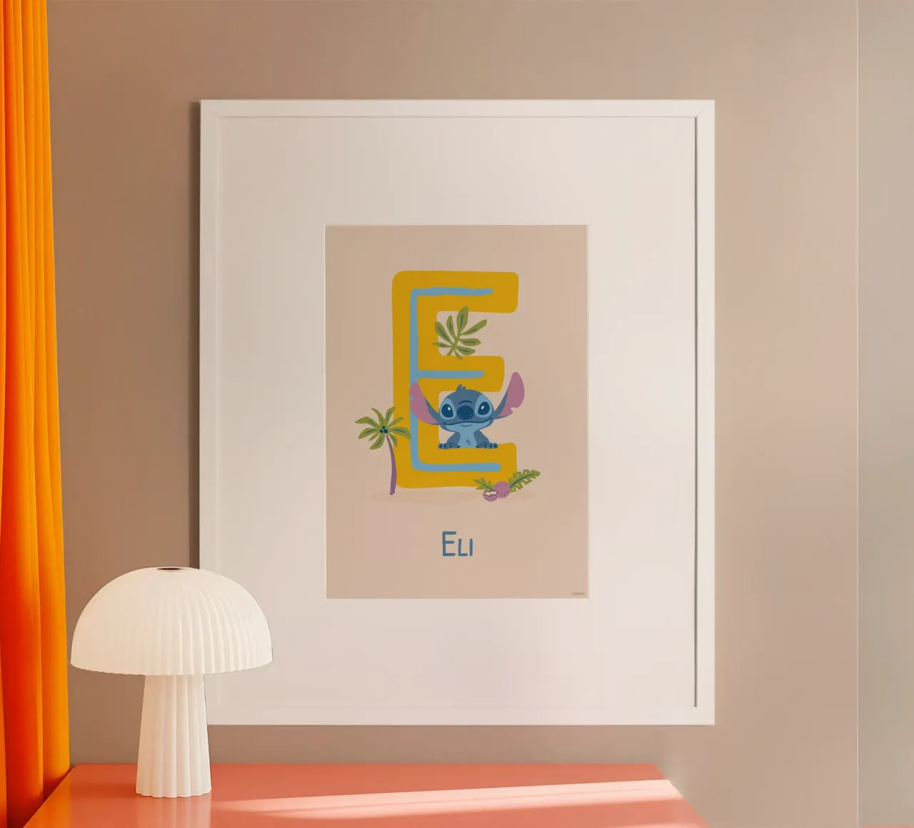 Stitch - Letter E with name Poster von Stitch