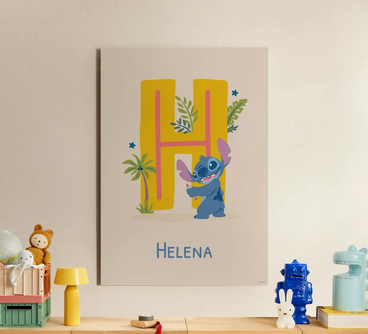 Stitch - Letter H with name alu-dibond by Stitch