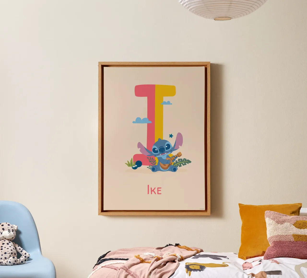 Stitch - Letter i with name canvas by Stitch