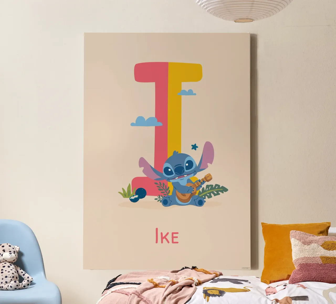 Stitch - Letter i with name canvas by Stitch