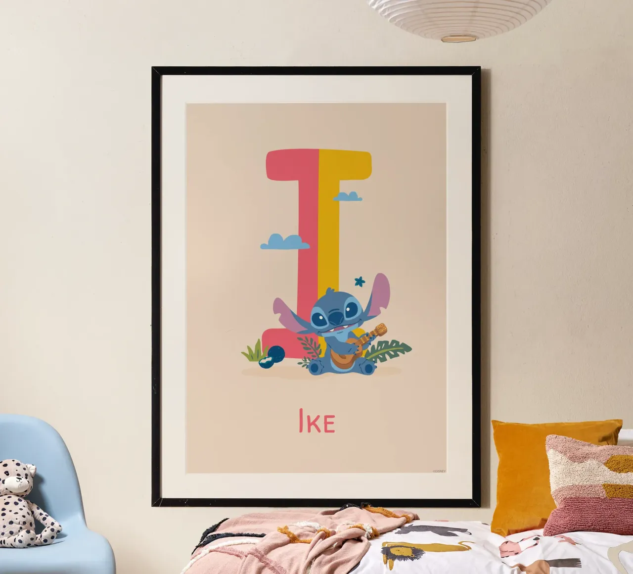 Stitch - Letter i with name poster by Stitch