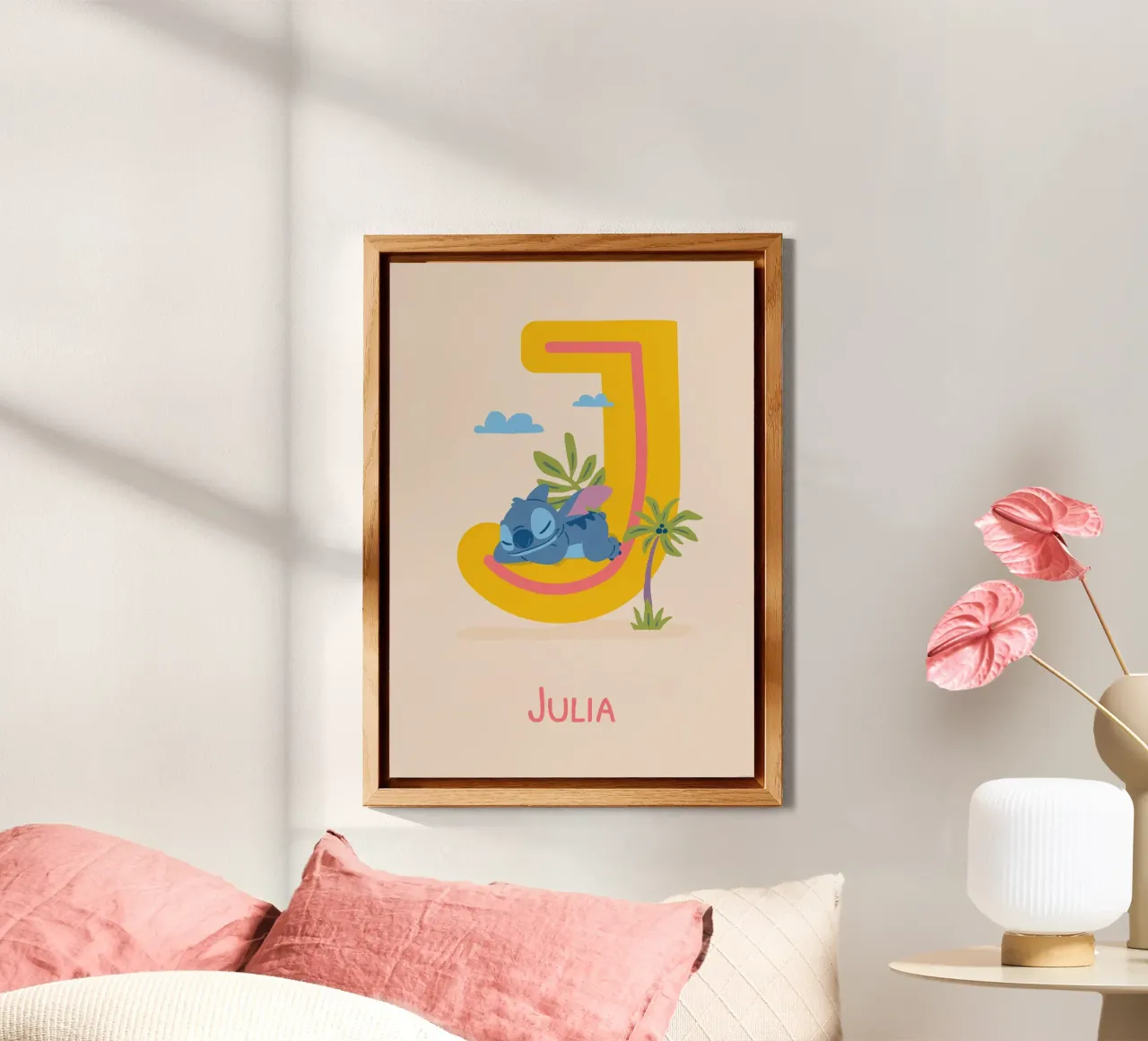 Stitch - Letter J with name alu-dibond by Stitch