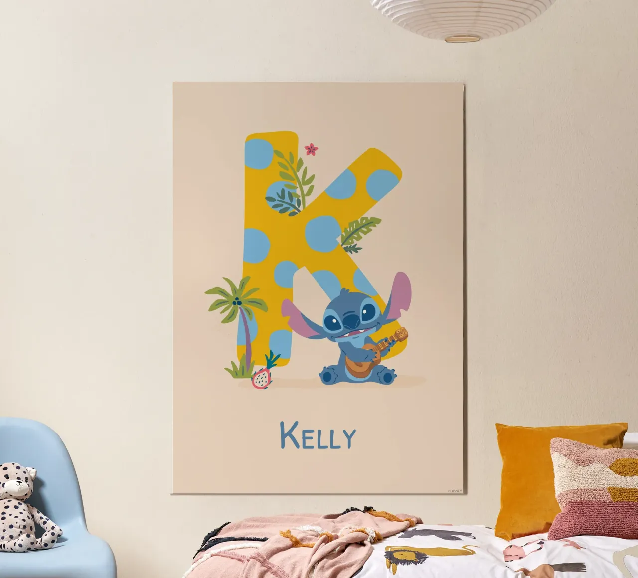 Stitch - Letter K with name alu-dibond by Stitch