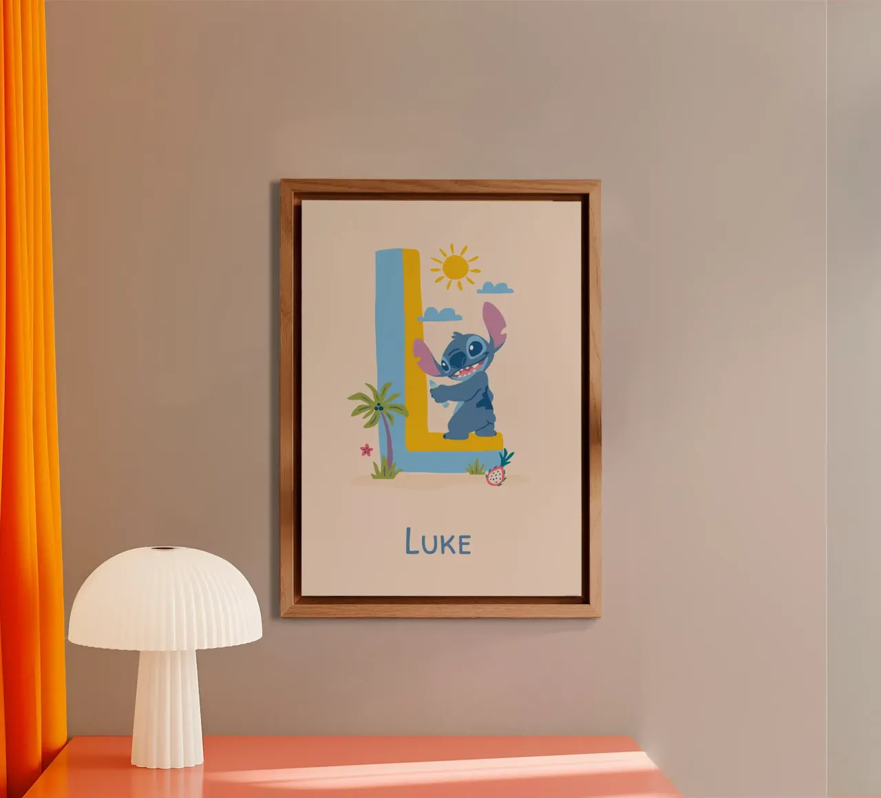 Stitch – Buchstabe L mit Namen Alu-Dibond von Stitch