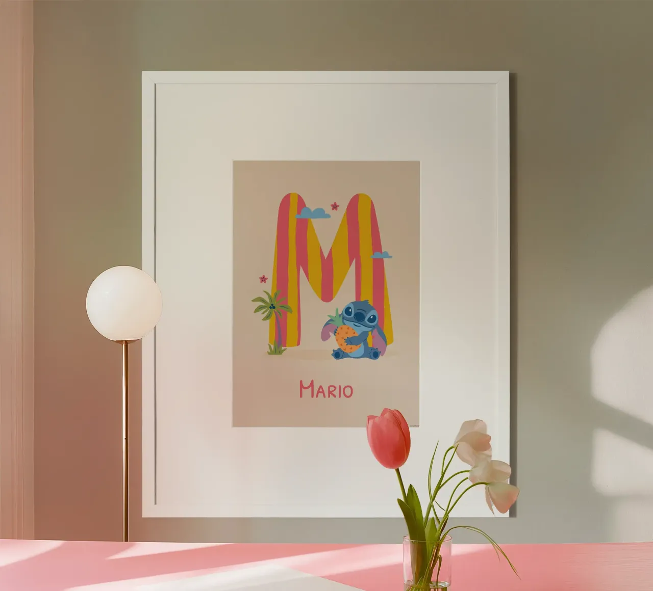 Stitch – Buchstabe M mit Namen Poster von Stitch