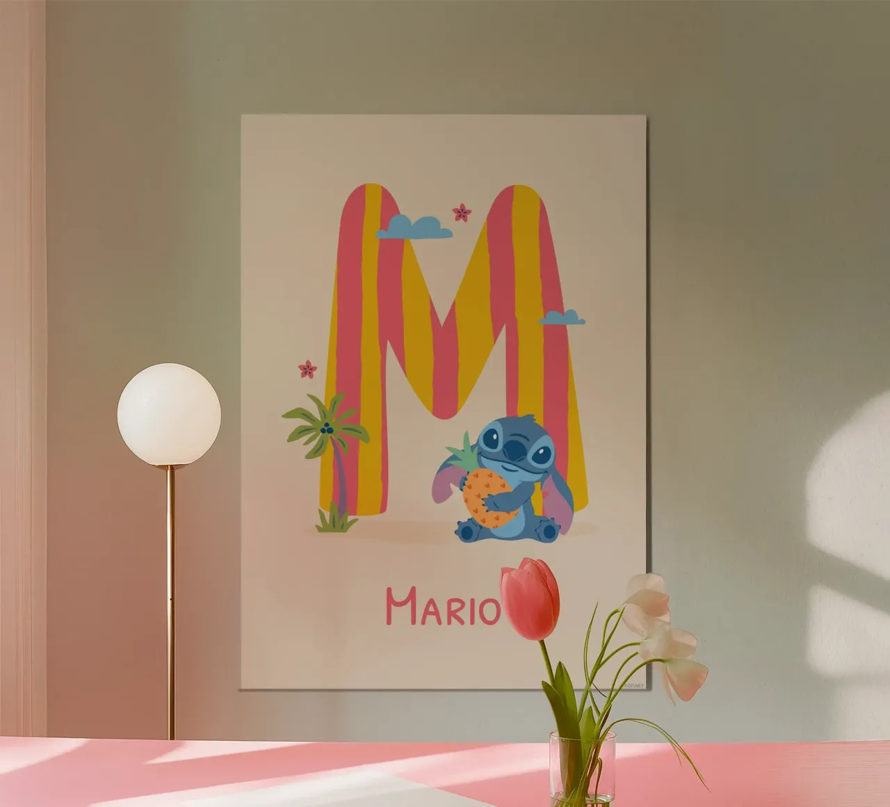 Stitch – Buchstabe M mit Namen Poster von Stitch