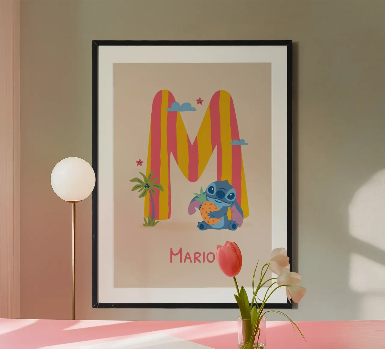 Stitch – Buchstabe M mit Namen Poster von Stitch