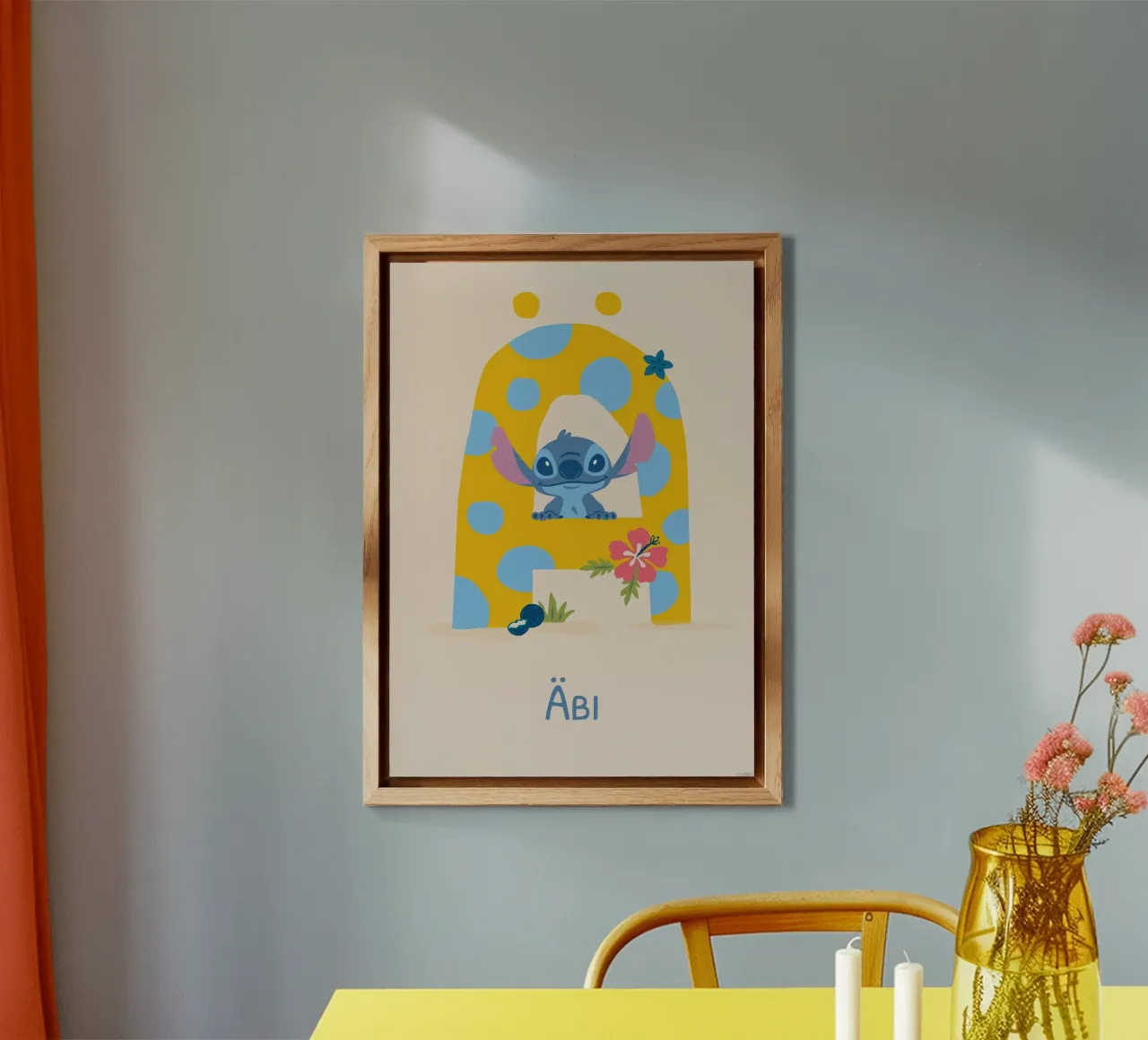 Stitch - Letter Ä with name Alu-Dibond von Stitch