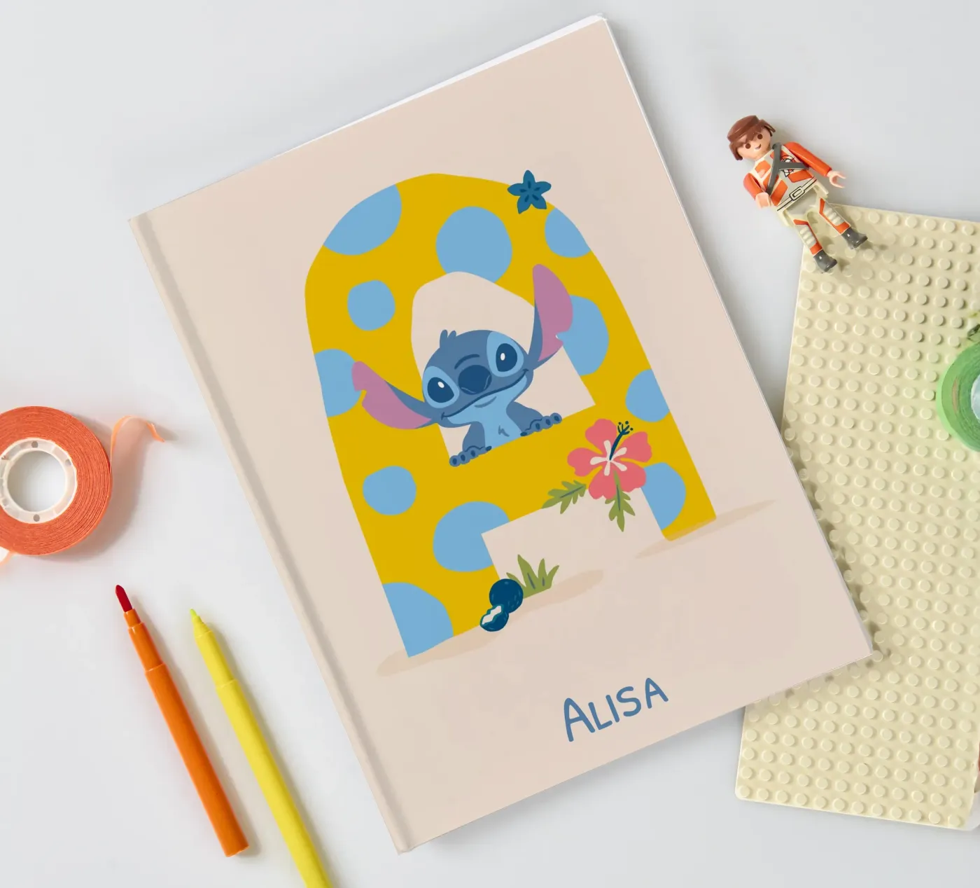 Stitch - Letter A with name notitieboek van Stitch