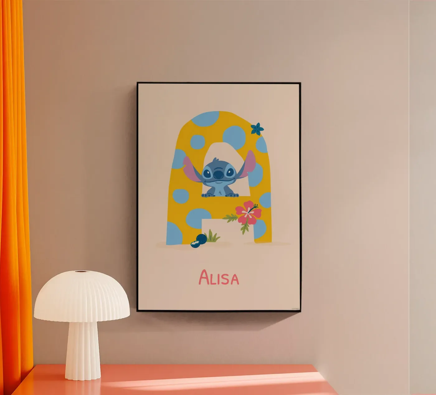 Stitch - Letter A with name Acryl-Glas von Stitch