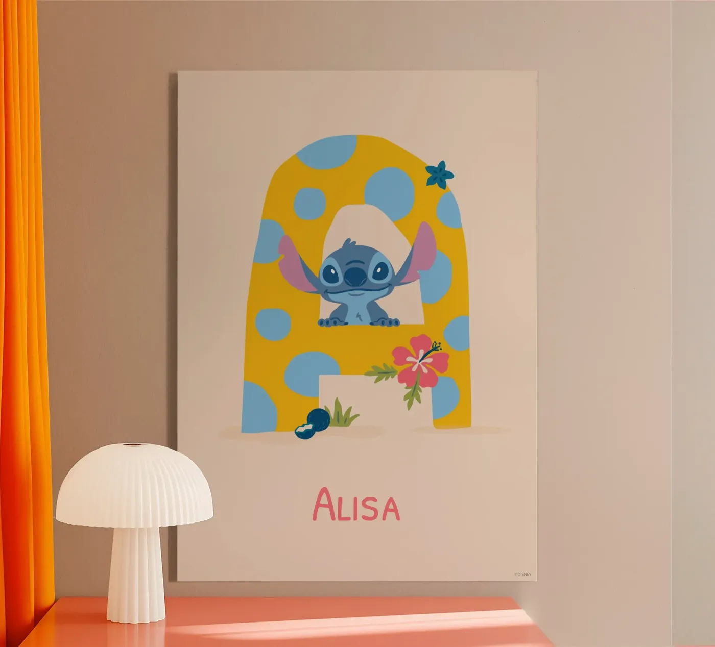 Stitch - Letter A with name Acryl-Glas von Stitch