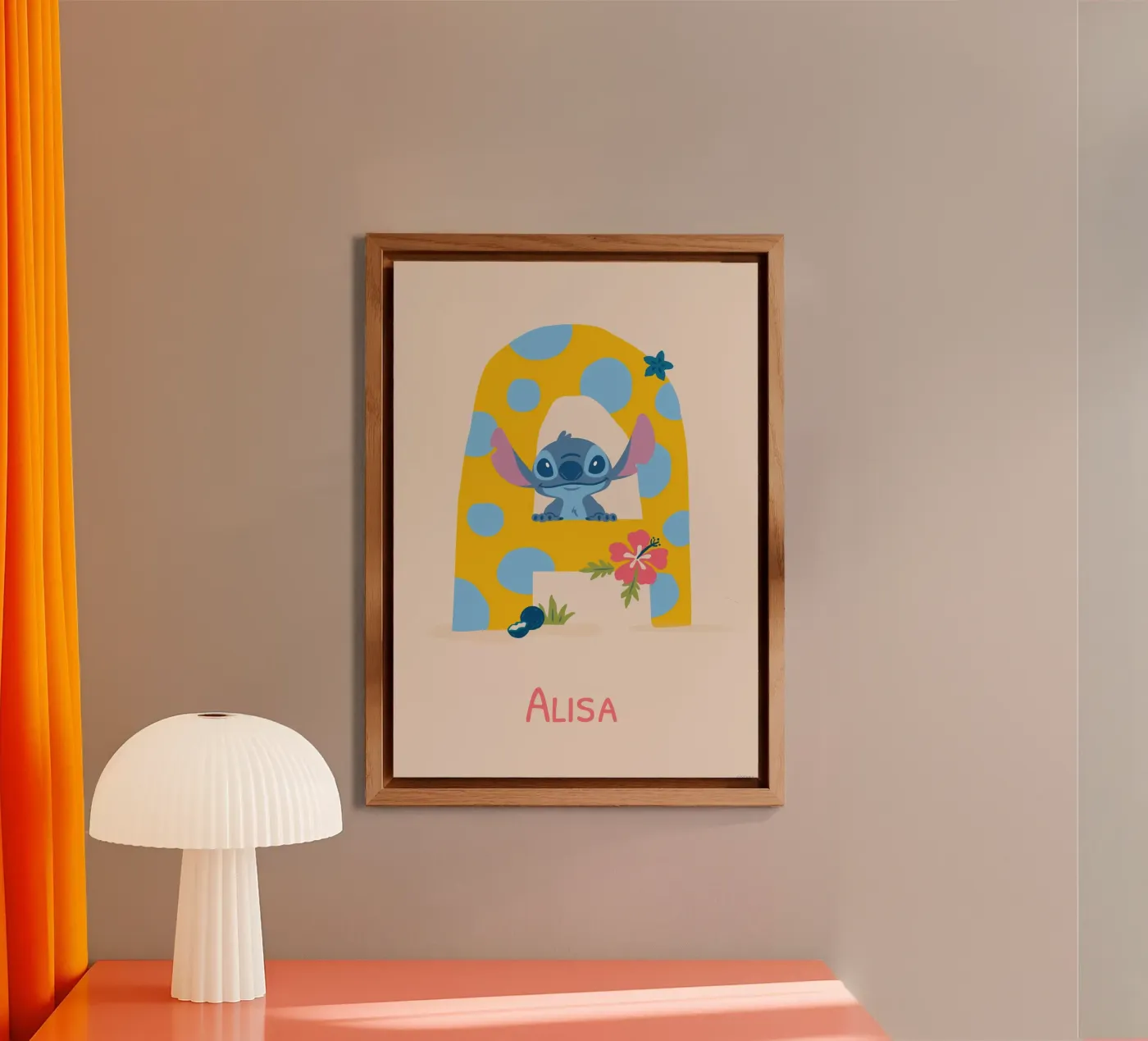 Stitch - Letter A with name Alu-Dibond von Stitch