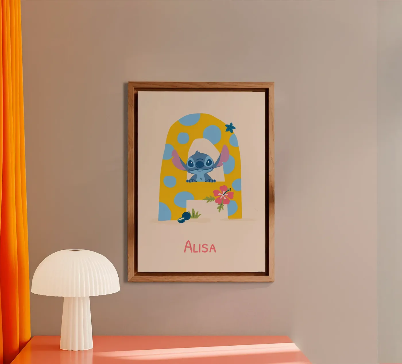 Stitch - Letter A with name forex-plaat van Stitch