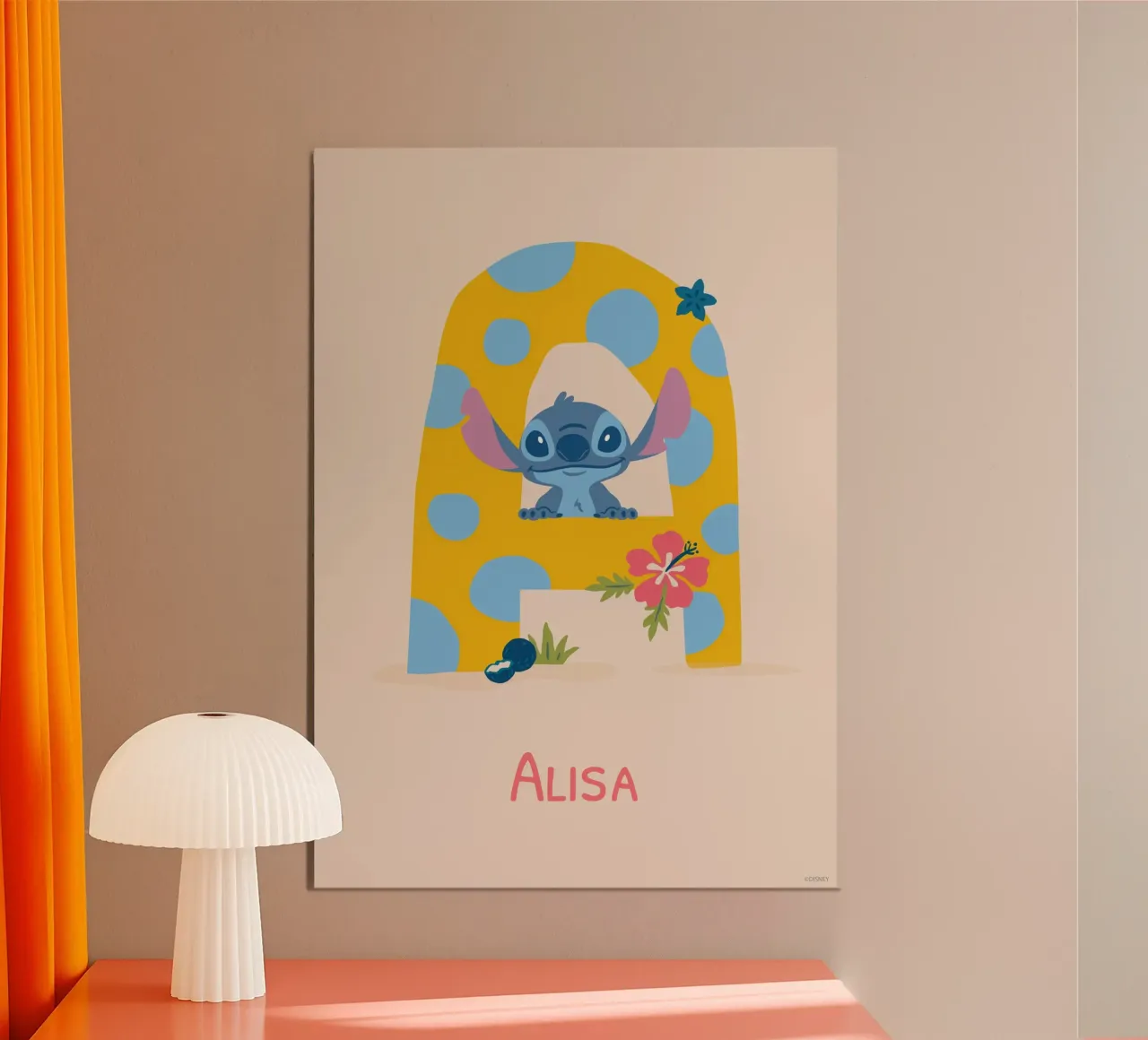 Stitch - Letter A with name Poster von Stitch