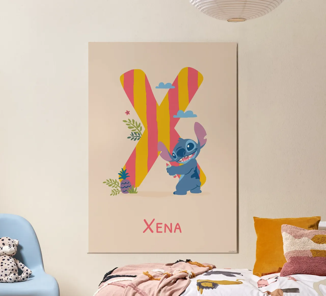 Stitch - Letter X with name Alu-Dibond von Stitch