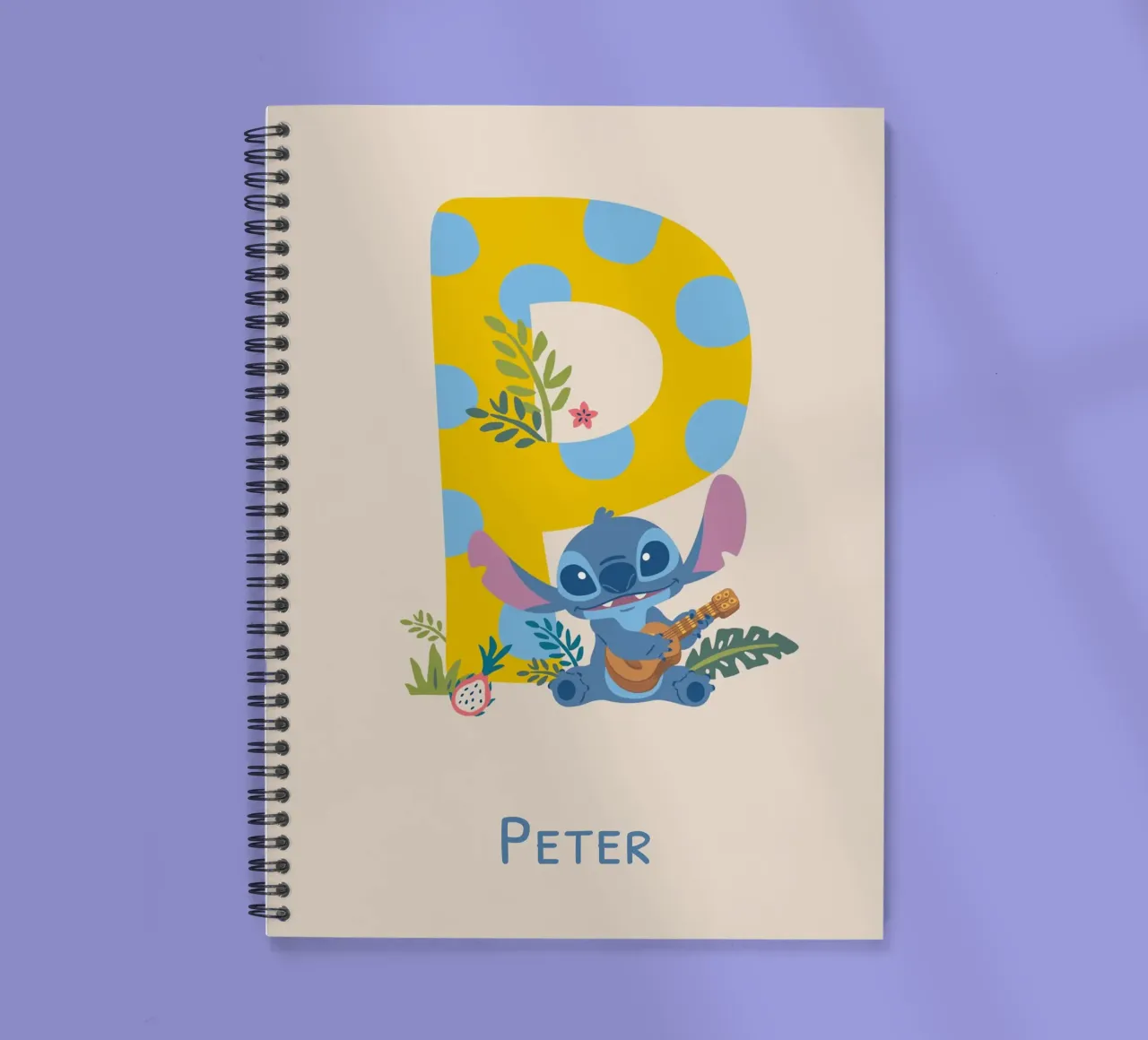 Stitch - Letter P with name spiral notebook by Stitch