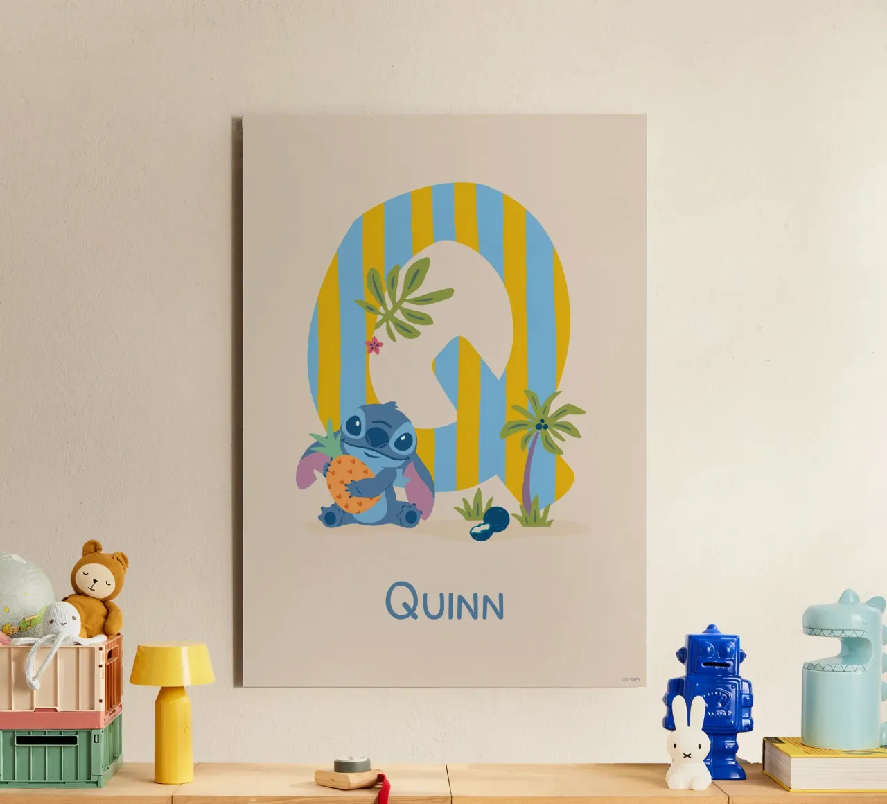 Stitch - Letter Q with name alu-dibond by Stitch