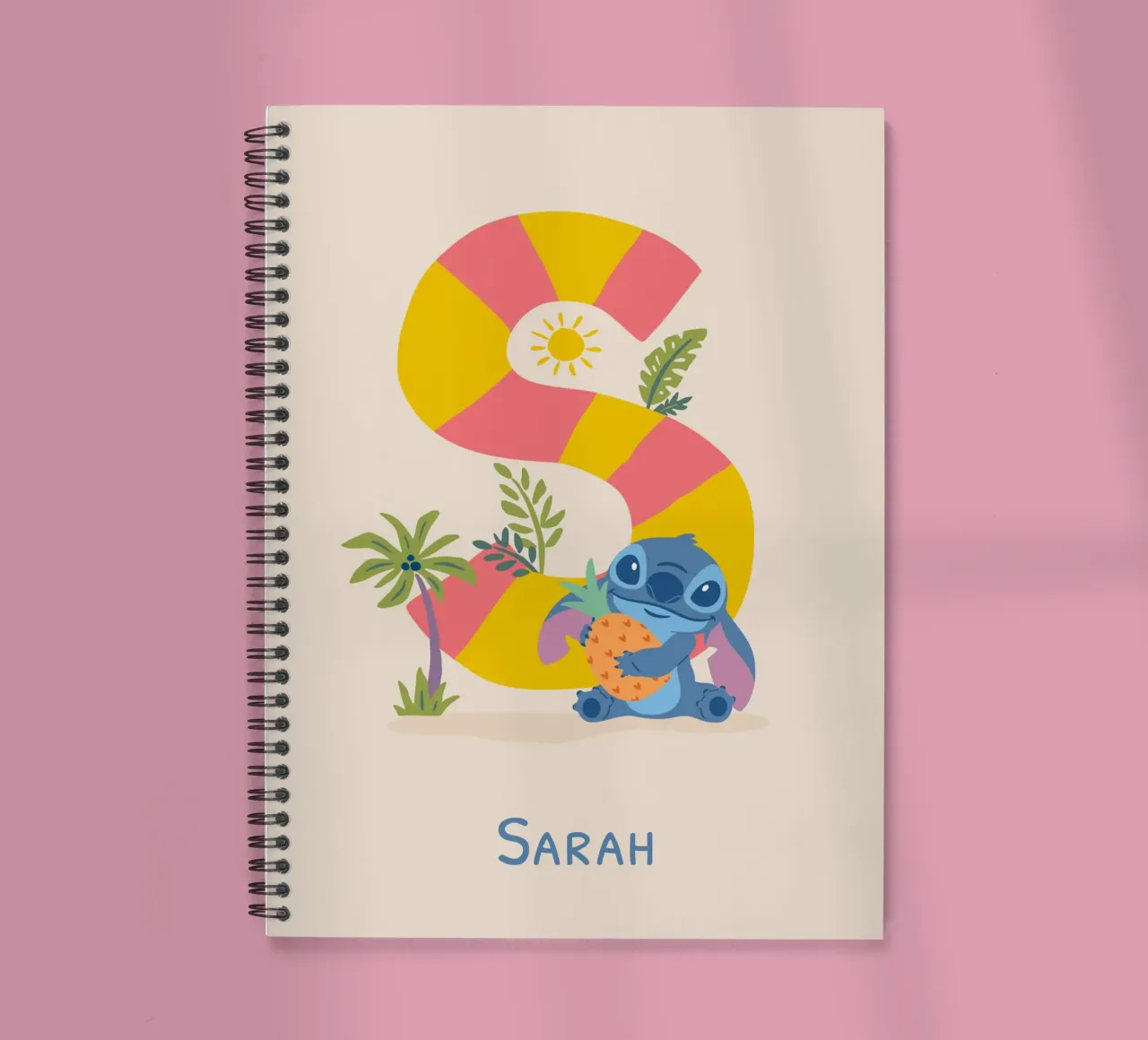 Stitch - Letter S with name spiral notebook by Stitch