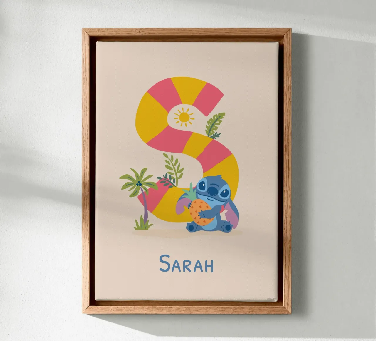 Stitch - Letter S with name canvas by Stitch