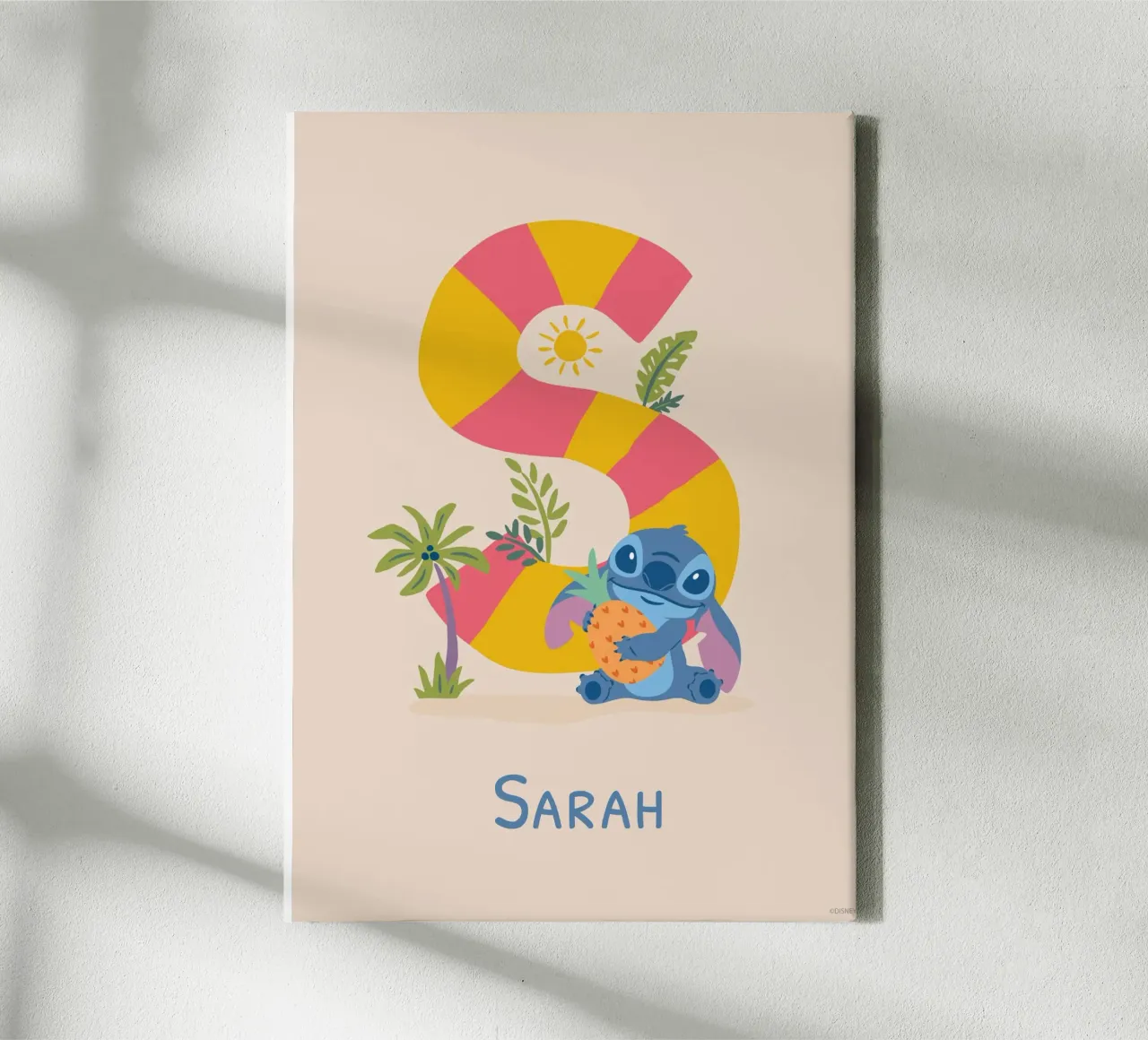 Stitch - Letter S with name canvas by Stitch