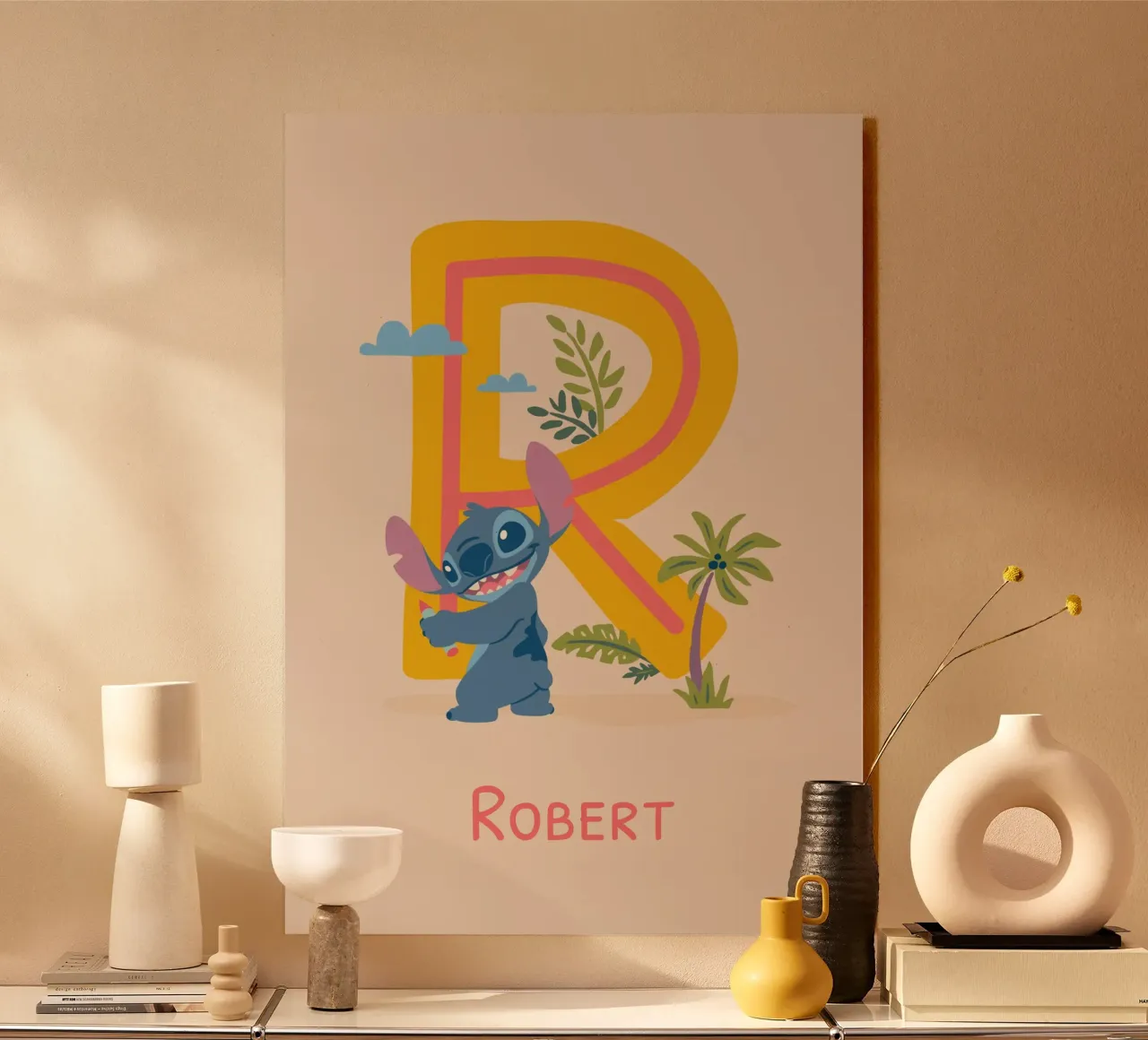 Stitch - Letter R with name alu-dibond by Stitch