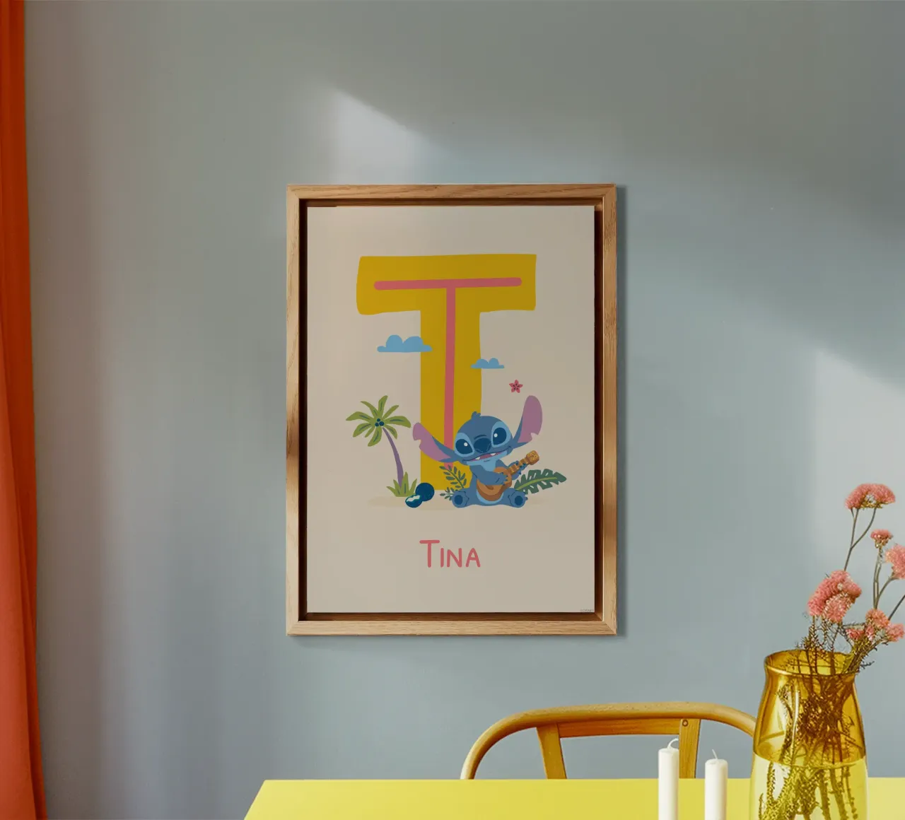 Stitch - Letter T with name alu-dibond by Stitch