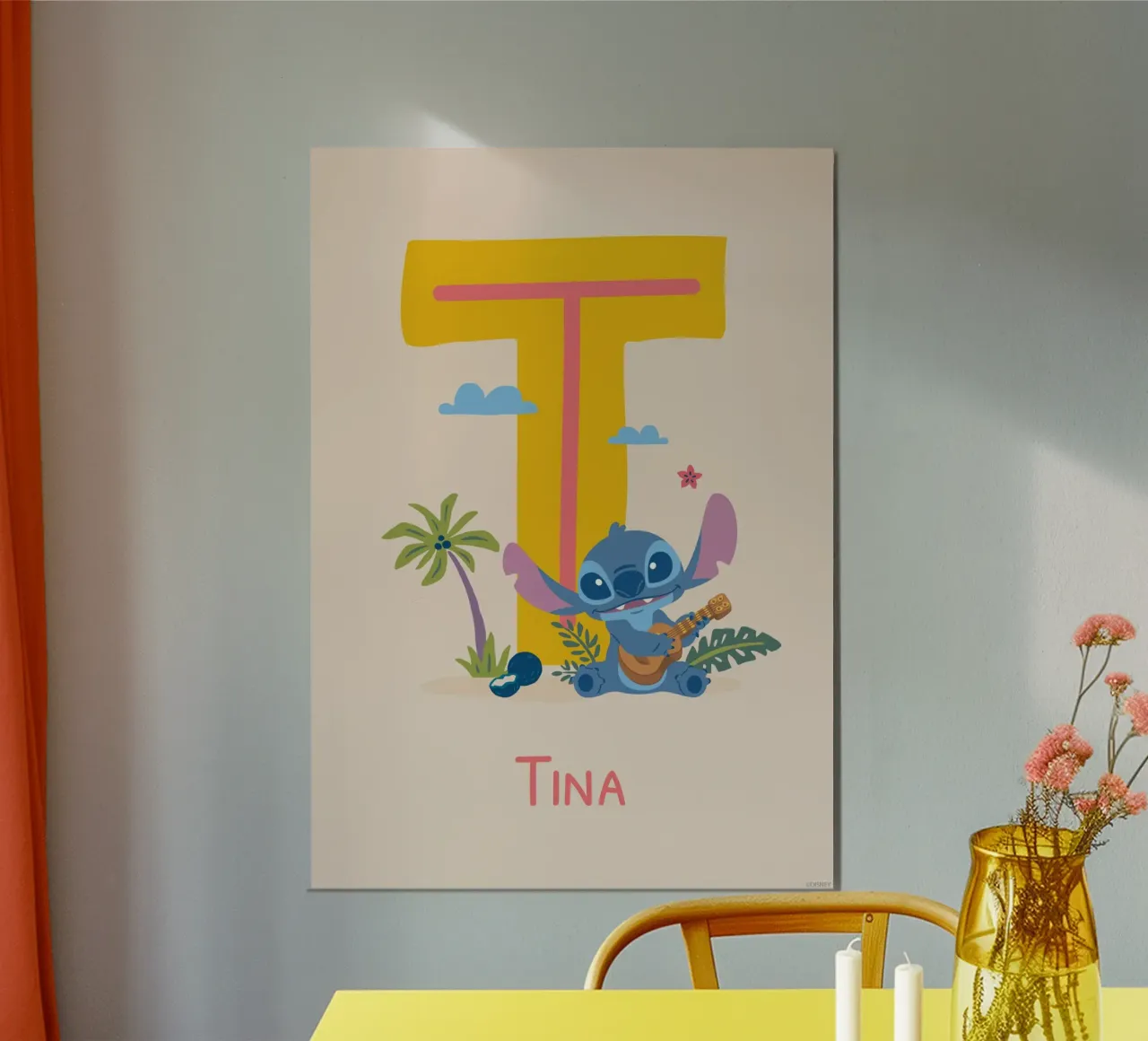 Stitch - Letter T with name alu-dibond by Stitch