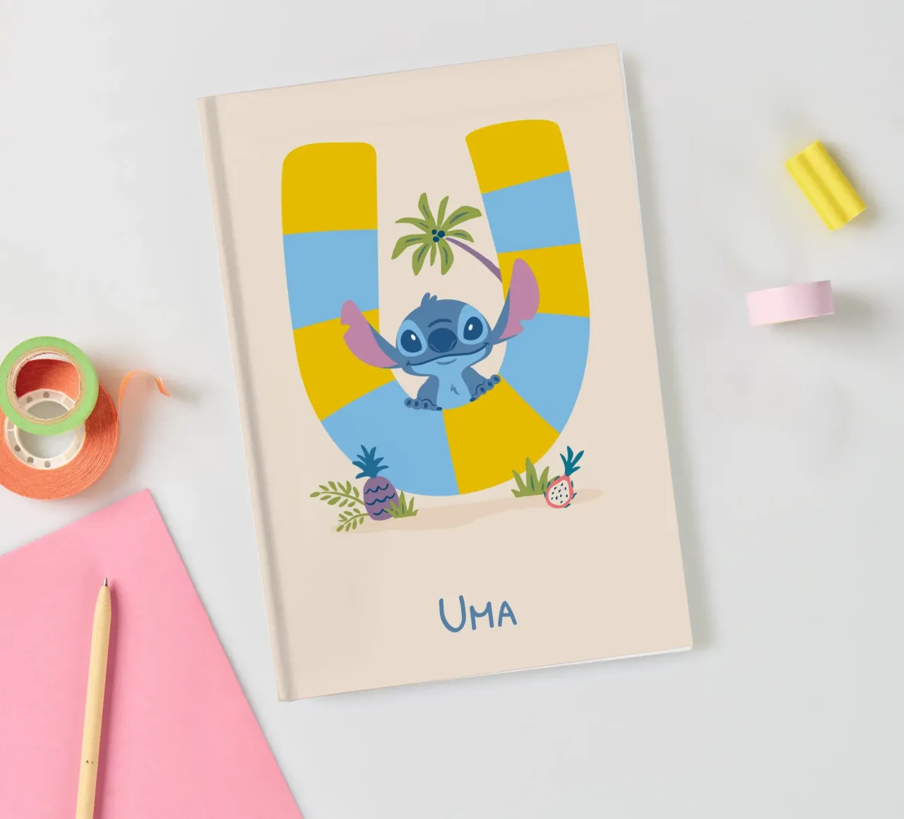 Stitch – Buchstabe U mit Namen Notizbuch von Stitch