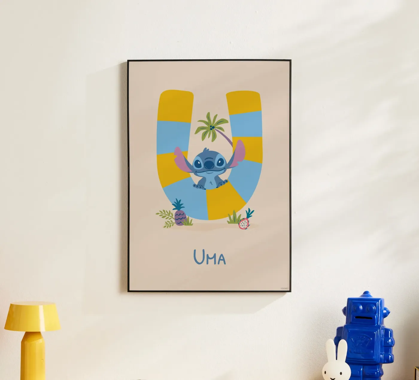 Steek - Letter U met naam aluminium-dibond van Stitch