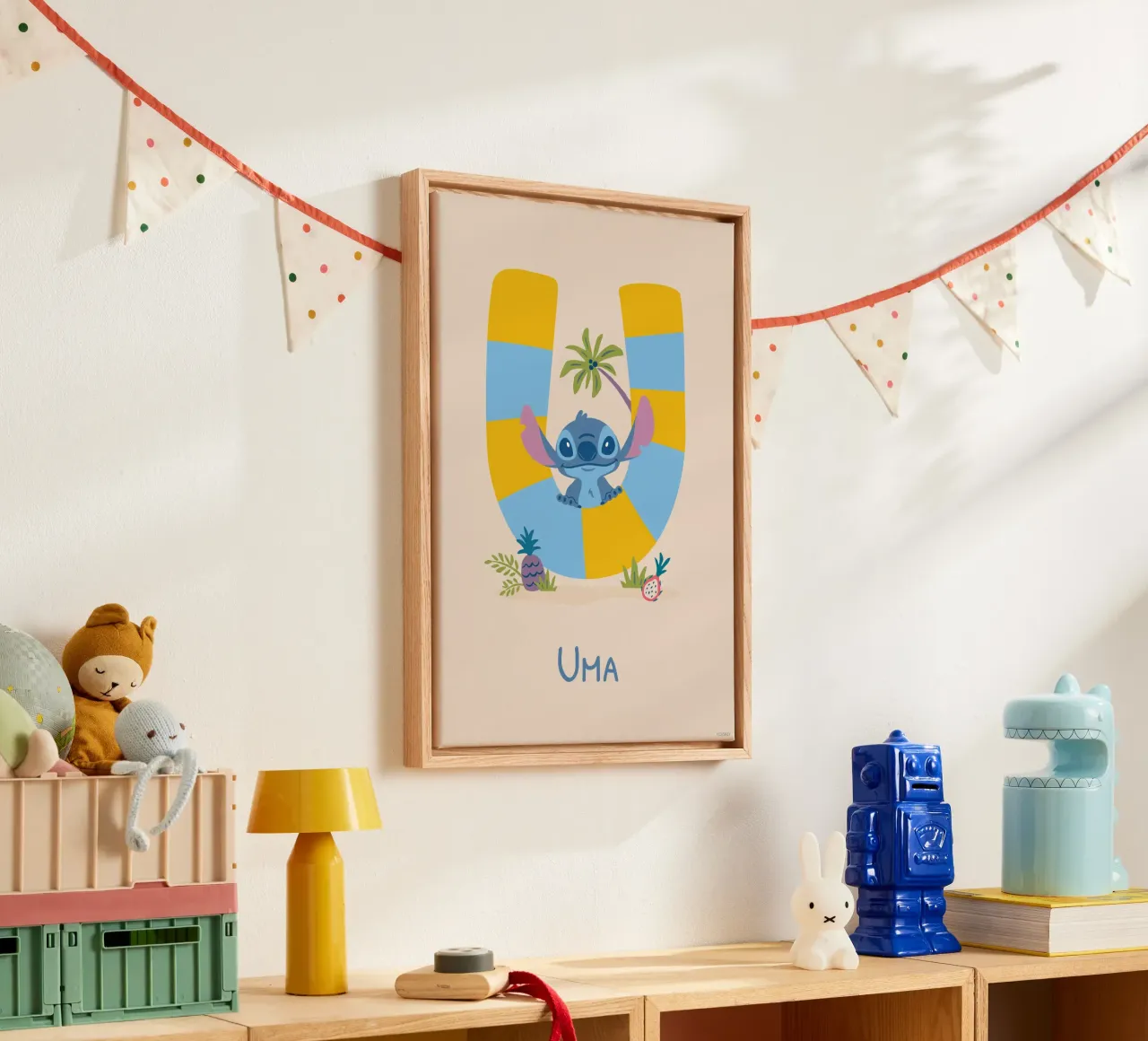 Stitch - Letter U with name canvas by Stitch