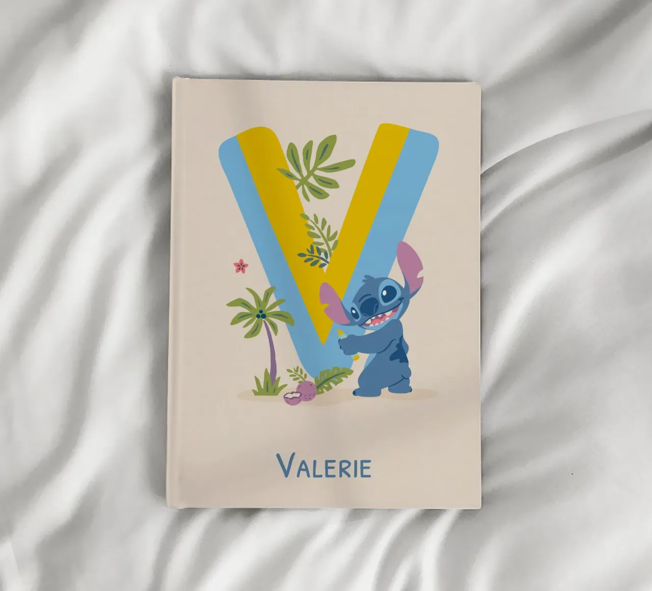 Stitch – Buchstabe V mit Namen Notizbuch von Stitch