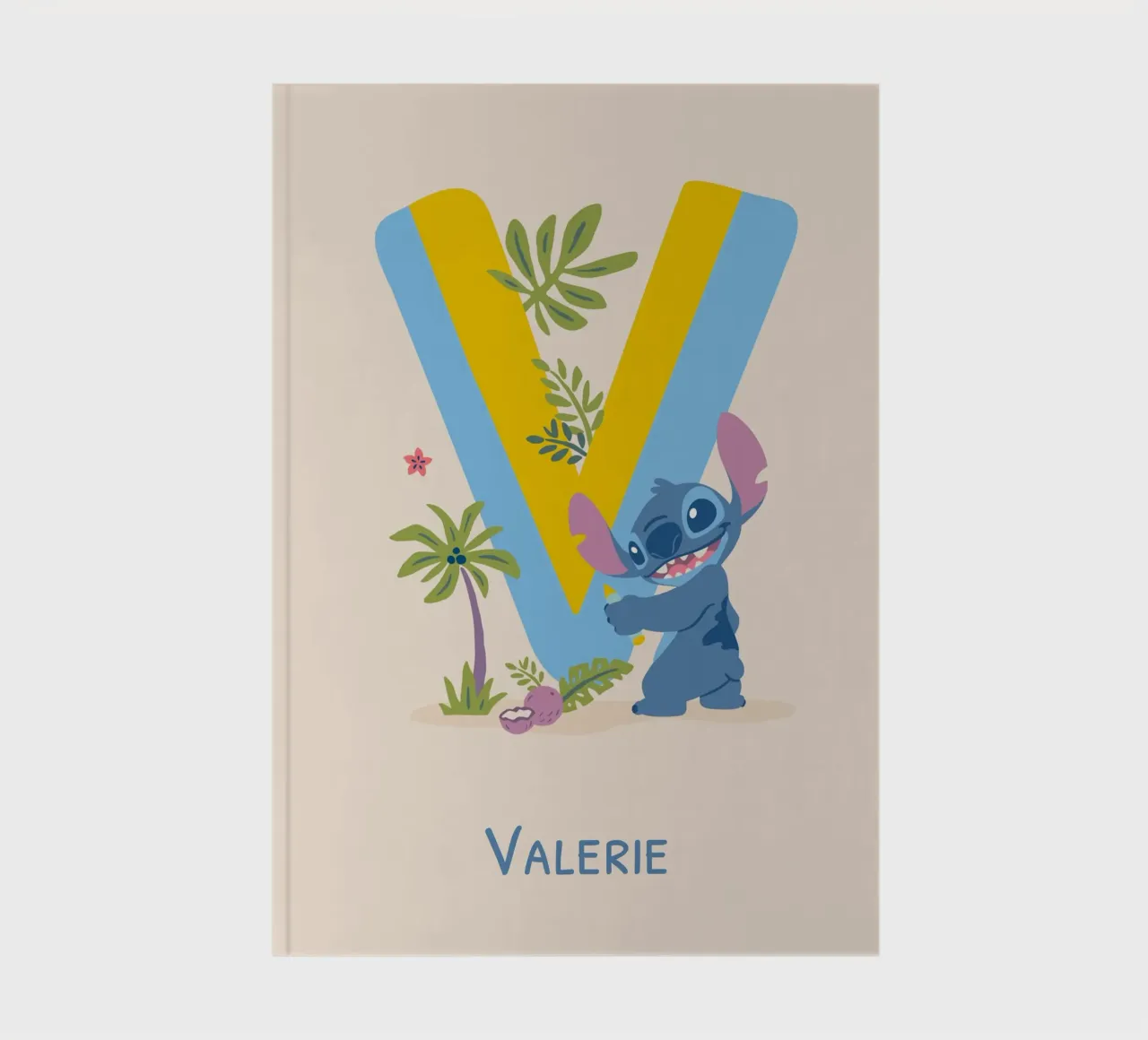 Stitch – Buchstabe V mit Namen Notizbuch von Stitch