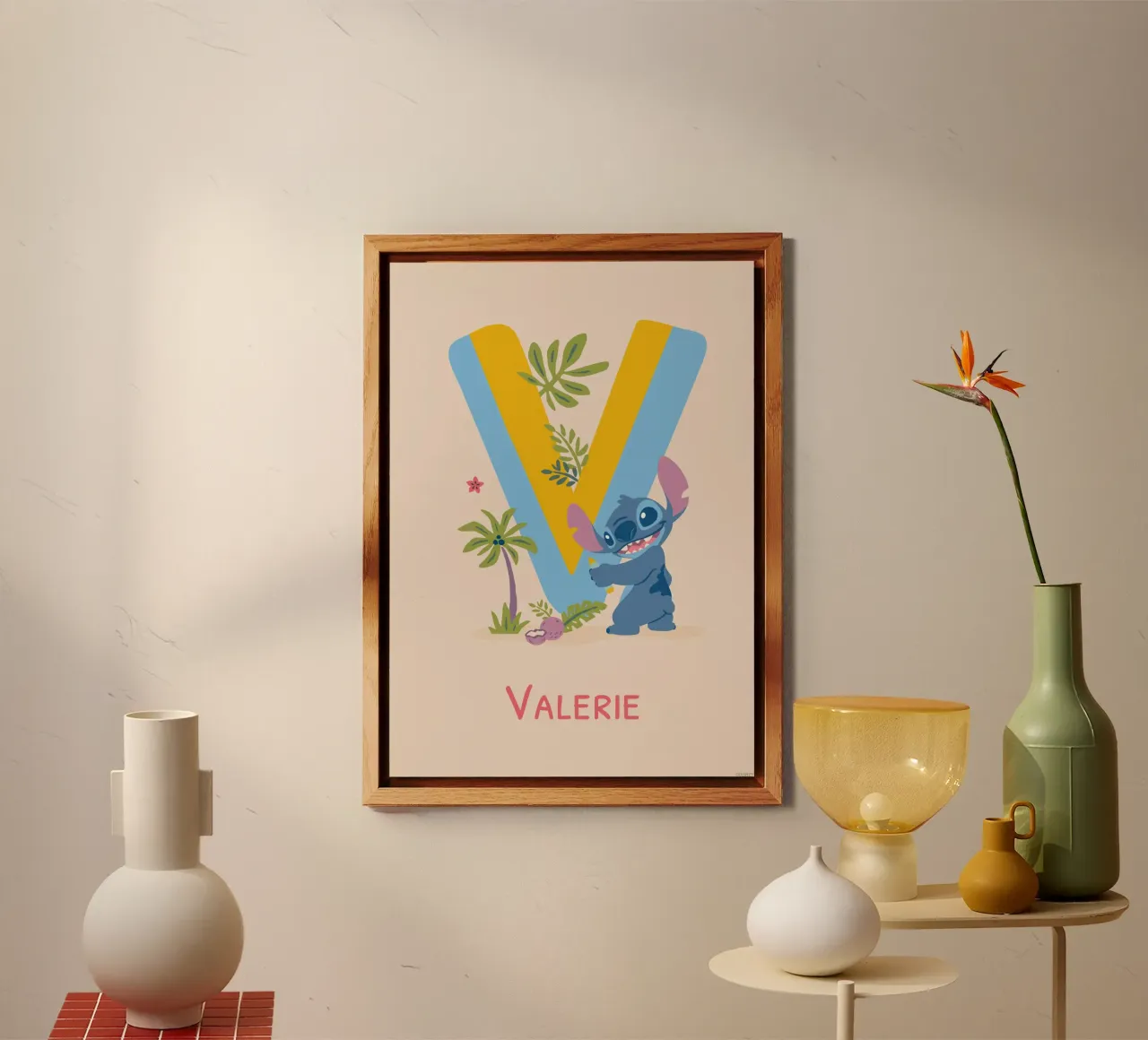 Stitch - Letter V with name alu-dibond by Stitch