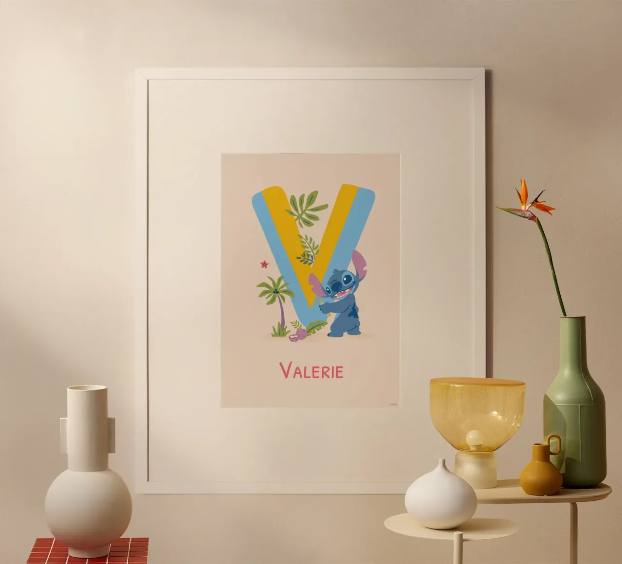 Stitch - Letter V with name Poster von Stitch