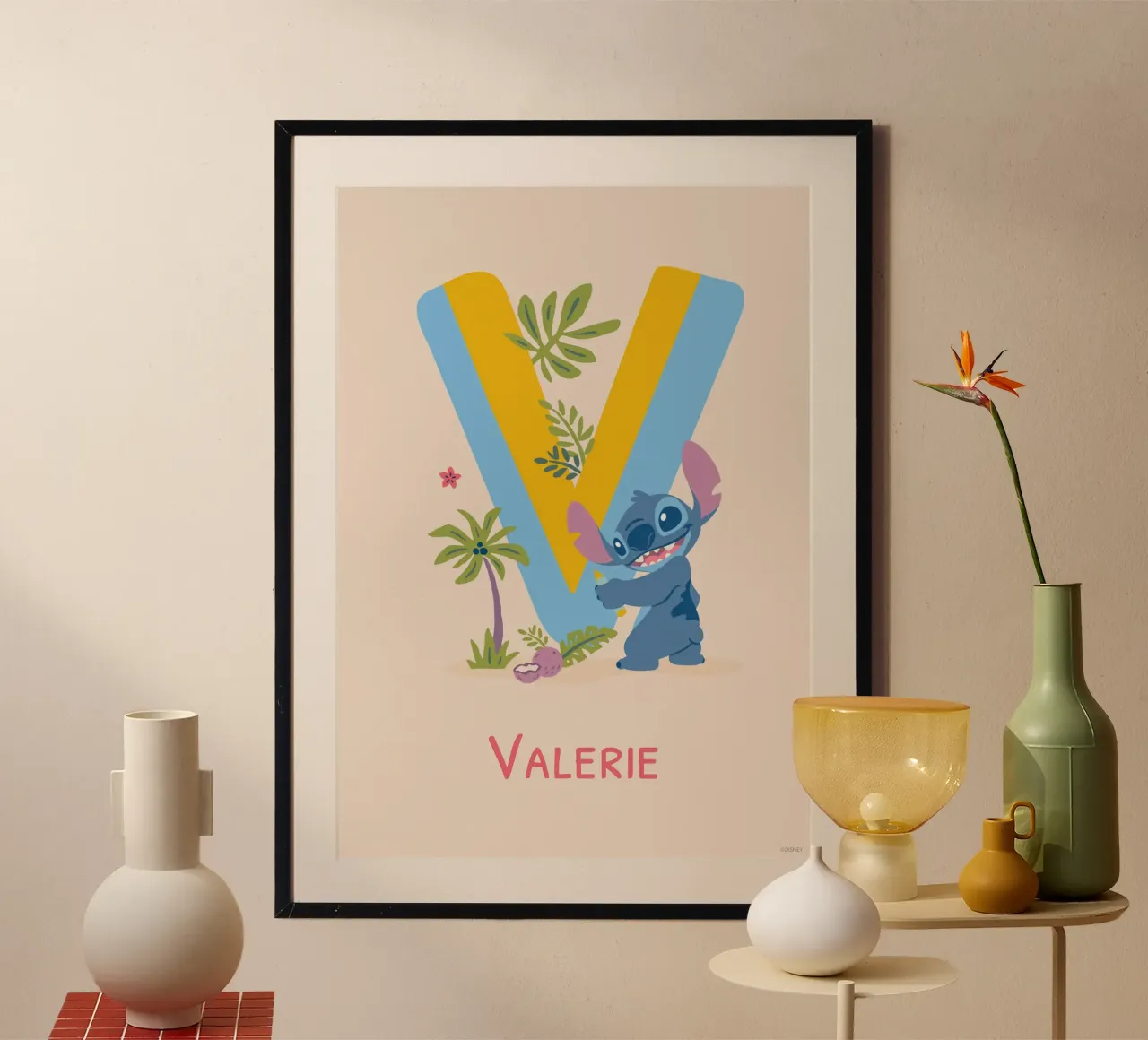 Stitch - Letter V with name Poster von Stitch