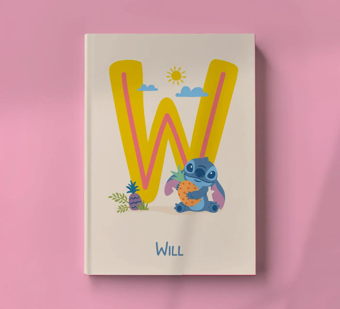 Stitch - Letter W with name notebook by Stitch