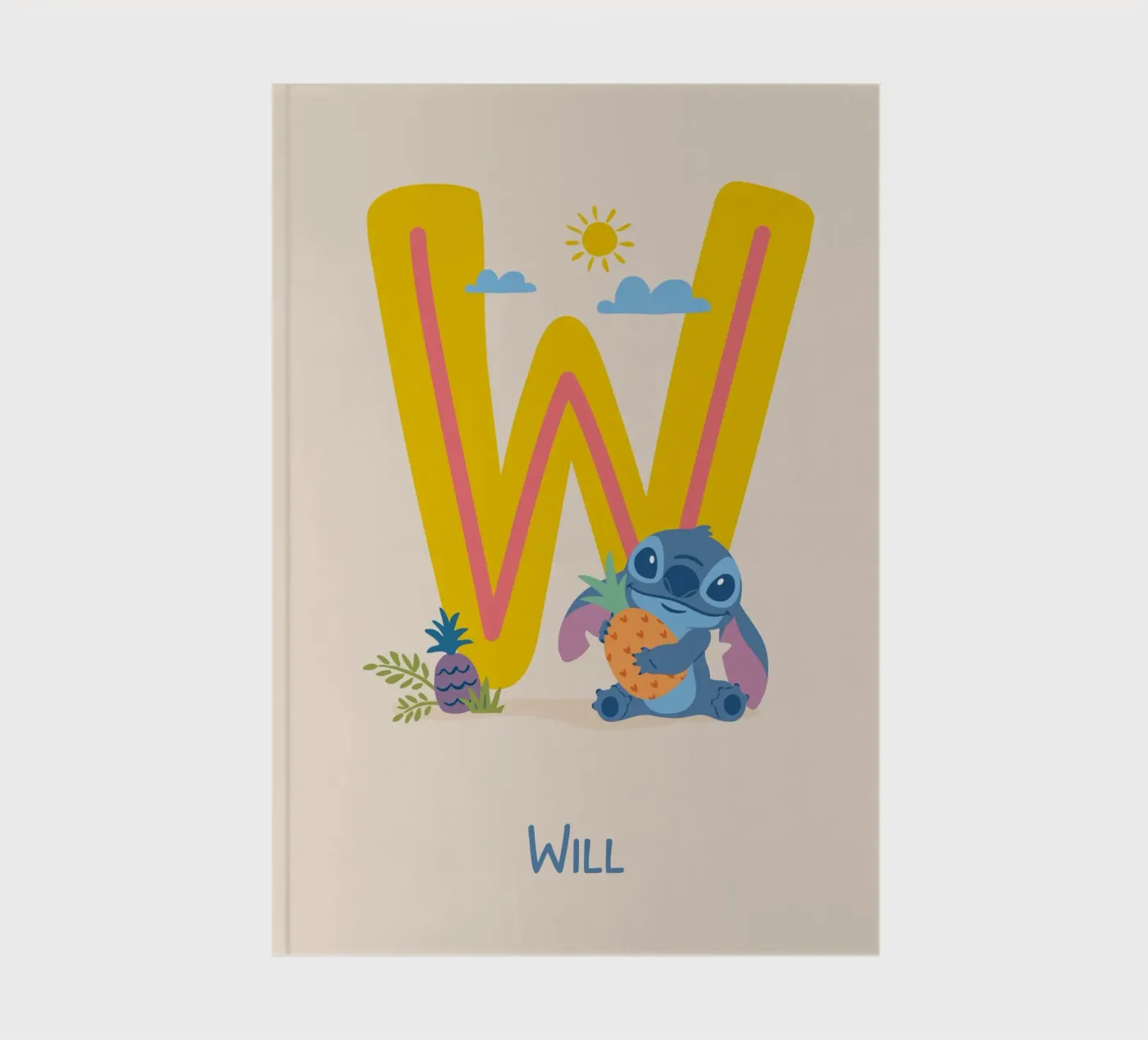 Stitch - Letter W with name notebook by Stitch