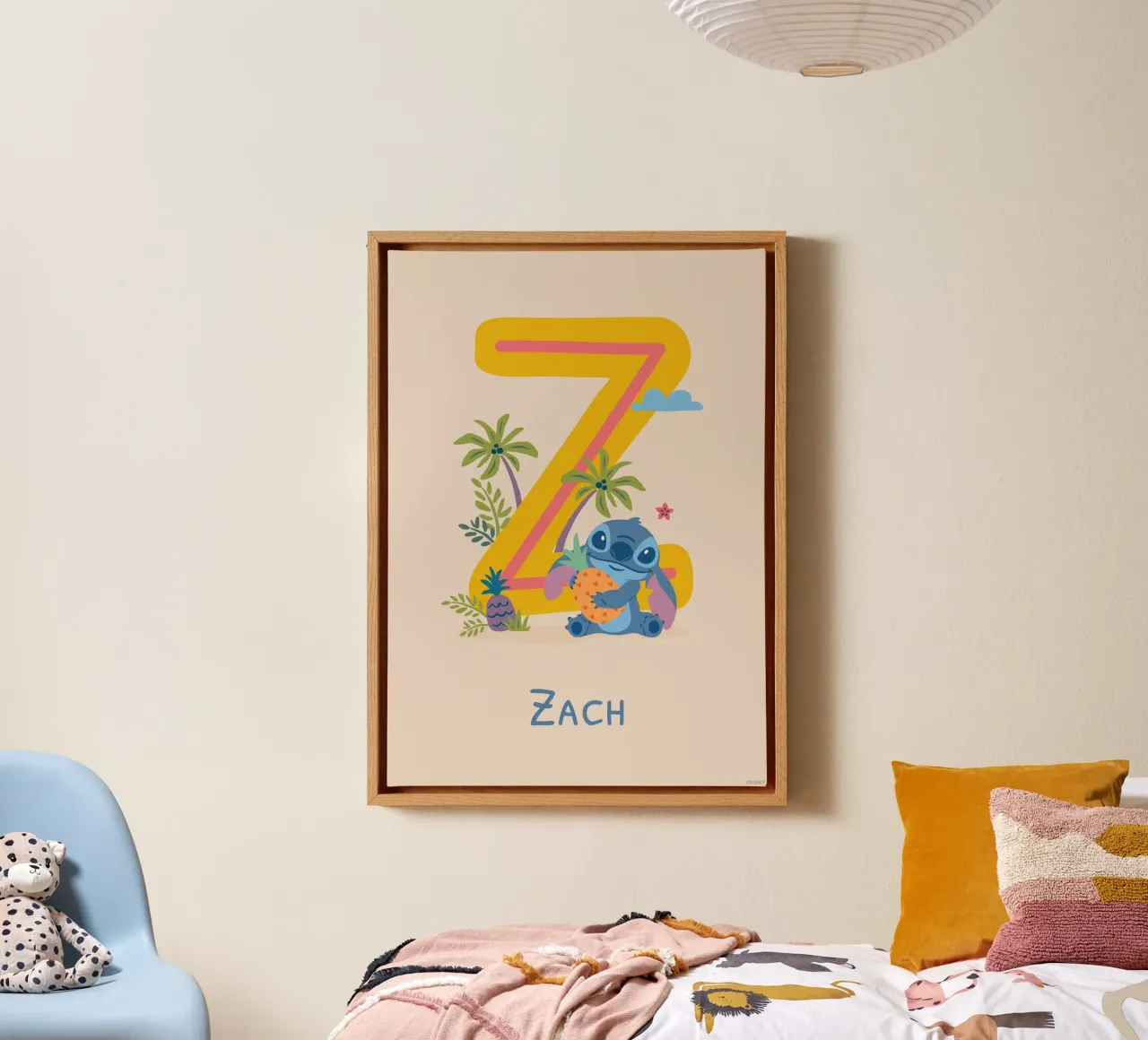 Stitch - Letter Z with name canvas by Stitch