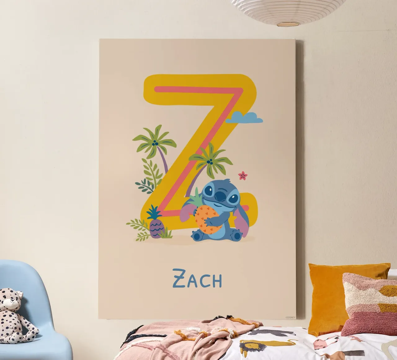 Stitch - Letter Z with name canvas by Stitch