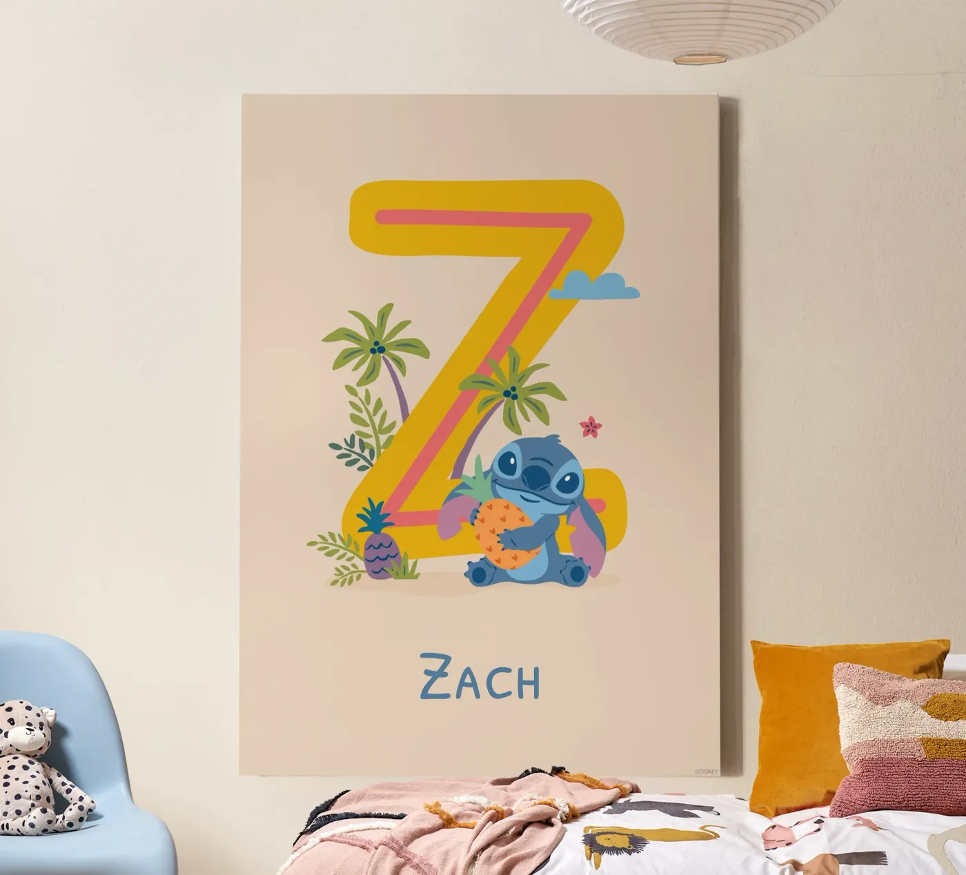 Stitch - Lettre Z avec nom toile de Stitch