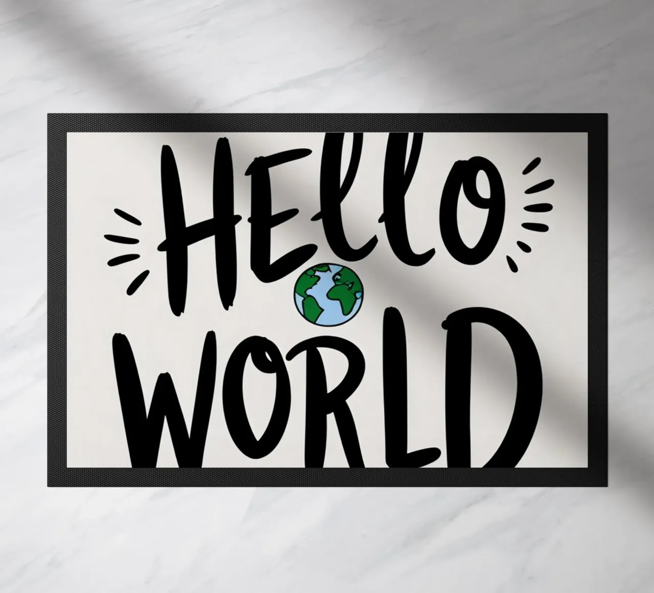 HELLO WORLD doormat by DesignDoodle
