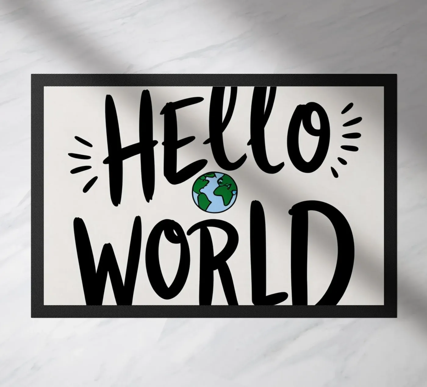 HELLO WORLD deurmat van DesignDoodle