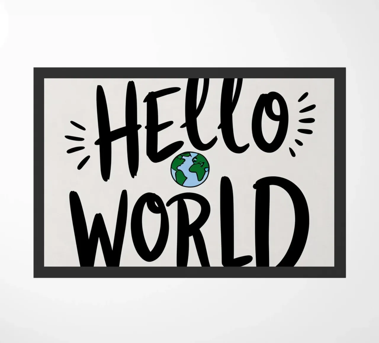 HELLO WORLD doormat by DesignDoodle