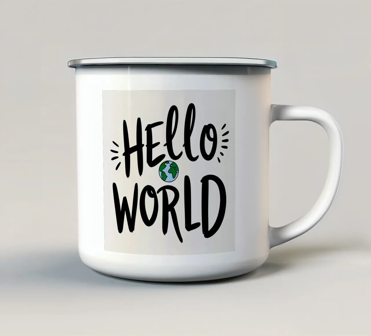 CIAO MONDO tazza in smalto da DesignDoodle