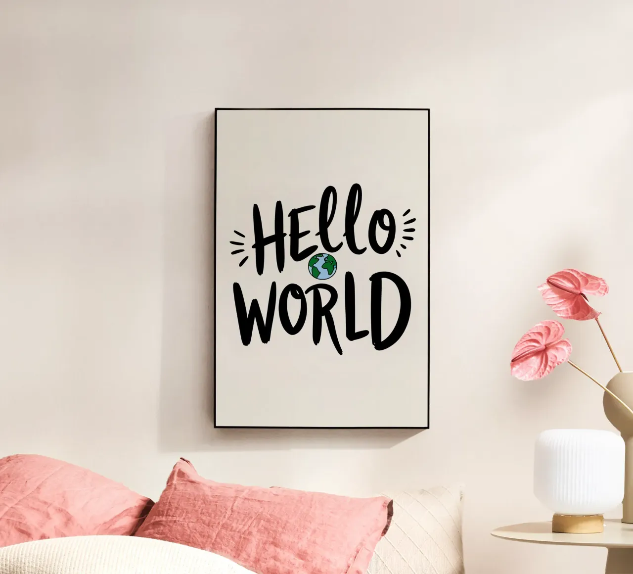 HELLO WORLD acrylic glass by DesignDoodle